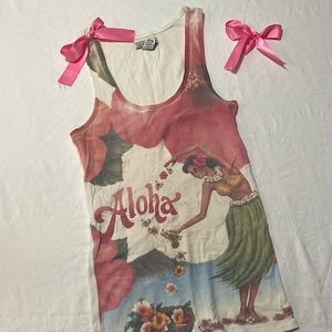 Vintage thrifted Aloha tank top.